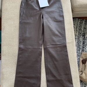 St. John Sport Leather Wide Leg Pants - Women’s 10